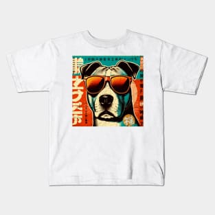 Retro Magazine Cover: Dog with Sunglasses and Vintage Style Kids T-Shirt